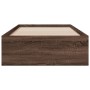 Oak brown engineered wood bed with drawers 90x200 cm by , Beds and slatted bases - Ref: Foro24-3280432, Price: 136,50 €, Disc...