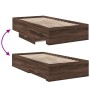 Oak brown engineered wood bed with drawers 90x200 cm by , Beds and slatted bases - Ref: Foro24-3280432, Price: 135,99 €, Disc...