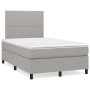 Cama box spring con colchón y LED tela gris claro 120x190 cm de , Camas y somieres - Ref: Foro24-3270190, Precio: 415,66 €, D...