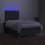 Cama box spring con colchón y LED tela marrón oscuro 120x190 cm de , Camas y somieres - Ref: Foro24-3270254, Precio: 415,16 €...