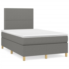 Cama box spring con colchón y LED tela marrón oscuro 120x190 cm de , Camas y somieres - Ref: Foro24-3270240, Precio: 423,16 €...