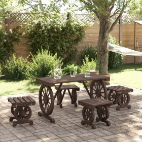 Garden dining set 5 pieces solid fir wood by , Garden sets - Ref: Foro24-3207140, Price: 338,99 €, Discount: %