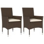 Garden chairs with cushions 2 units brown synthetic rattan by , Garden chairs - Ref: Foro24-368110, Price: 129,07 €, Discount: %