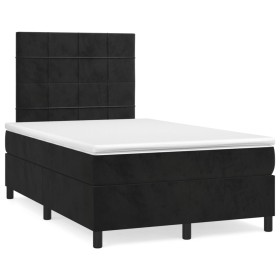 Cama box spring con colchón y LED terciopelo negro 120x190 cm de , Camas y somieres - Ref: Foro24-3270313, Precio: 413,99 €, ...