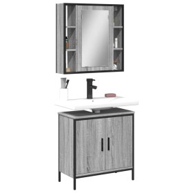 Set de muebles de baño 2 pzas madera contrachapada gris sonoma de , Muebles de baño - Ref: Foro24-3214723, Precio: 124,99 €, ...