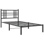 Bed frame with black metal headboard 90x190 cm by , Beds and slatted bases - Ref: Foro24-376316, Price: 67,99 €, Discount: %