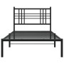 Bed frame with black metal headboard 90x190 cm by , Beds and slatted bases - Ref: Foro24-376316, Price: 67,99 €, Discount: %