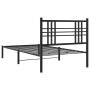 Bed frame with black metal headboard 90x190 cm by , Beds and slatted bases - Ref: Foro24-376316, Price: 67,99 €, Discount: %