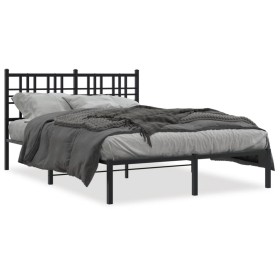 Bed frame with black metal headboard 120x190 cm by , Beds and slatted bases - Ref: Foro24-376321, Price: 101,99 €, Discount: %