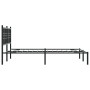 Estructura de cama con cabecero metal negro 120x190 cm de , Camas y somieres - Ref: Foro24-376321, Precio: 101,36 €, Descuent...