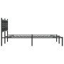 Estructura de cama con cabecero metal negro 135x190 cm de , Camas y somieres - Ref: Foro24-376323, Precio: 104,87 €, Descuent...