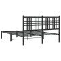 Estructura de cama con cabecero metal negro 135x190 cm de , Camas y somieres - Ref: Foro24-376323, Precio: 104,87 €, Descuent...