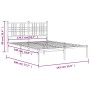 Estructura de cama con cabecero metal negro 135x190 cm de , Camas y somieres - Ref: Foro24-376323, Precio: 104,87 €, Descuent...