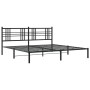 Estructura de cama con cabecero metal negro 180x200 cm de , Camas y somieres - Ref: Foro24-376328, Precio: 115,13 €, Descuent...