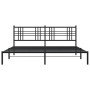 Estructura de cama con cabecero metal negro 180x200 cm de , Camas y somieres - Ref: Foro24-376328, Precio: 115,13 €, Descuent...