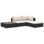 Set de muebles de jardín 4 pzas y cojines ratán sintético negro de vidaXL, Conjuntos de jardín - Ref: Foro24-46778, Precio: 3...