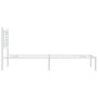 Estructura de cama de metal con cabecero blanco 75x190 cm de , Camas y somieres - Ref: Foro24-376363, Precio: 64,40 €, Descue...