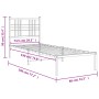 Estructura de cama de metal con cabecero blanco 75x190 cm de , Camas y somieres - Ref: Foro24-376363, Precio: 64,40 €, Descue...