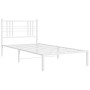 Metal bed frame with white headboard 100x200 cm by , Beds and slatted bases - Ref: Foro24-376368, Price: 87,82 €, Discount: %