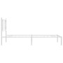 Estructura de cama de metal con cabecero blanco 100x200 cm de , Camas y somieres - Ref: Foro24-376368, Precio: 87,82 €, Descu...