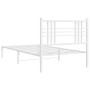 Metal bed frame with white headboard 100x200 cm by , Beds and slatted bases - Ref: Foro24-376368, Price: 87,82 €, Discount: %