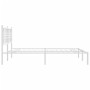 Estructura de cama de metal con cabecero blanca 150x200 cm de , Camas y somieres - Ref: Foro24-376375, Precio: 108,99 €, Desc...