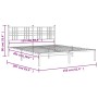 Estructura de cama de metal con cabecero blanca 150x200 cm de , Camas y somieres - Ref: Foro24-376375, Precio: 108,99 €, Desc...