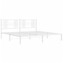 Metal bed frame with white headboard 180x200 cm by , Beds and slatted bases - Ref: Foro24-376377, Price: 115,03 €, Discount: %