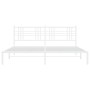 Metal bed frame with white headboard 180x200 cm by , Beds and slatted bases - Ref: Foro24-376377, Price: 115,03 €, Discount: %