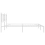 Metal bed frame with white headboard 180x200 cm by , Beds and slatted bases - Ref: Foro24-376377, Price: 115,03 €, Discount: %