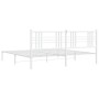 Metal bed frame with white headboard 180x200 cm by , Beds and slatted bases - Ref: Foro24-376377, Price: 115,03 €, Discount: %