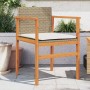 Garden chairs with cushion 2 pcs beige PE rattan and acacia wood by , Garden chairs - Ref: Foro24-368713, Price: 126,05 €, Di...