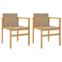 Garden chairs with cushion 2 pcs beige PE rattan and acacia wood by , Garden chairs - Ref: Foro24-368713, Price: 126,05 €, Di...