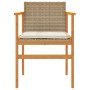 Garden chairs with cushion 2 pcs beige PE rattan and acacia wood by , Garden chairs - Ref: Foro24-368713, Price: 126,05 €, Di...