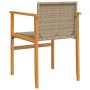 Garden chairs with cushion 2 pcs beige PE rattan and acacia wood by , Garden chairs - Ref: Foro24-368713, Price: 126,05 €, Di...