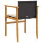 Garden chairs with cushion 2 pcs black PE rattan and acacia wood by , Garden chairs - Ref: Foro24-368711, Price: 123,99 €, Di...