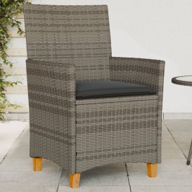 Gartenstühle und Kissen 2 Stück graues PE-Rattan und Massivholz von , Gartenstühle - Ref: Foro24-368718, Preis: 198,99 €, Rab...