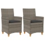 Garden chairs and cushions 2 pcs gray PE rattan and solid wood by , Garden chairs - Ref: Foro24-368718, Price: 198,43 €, Disc...