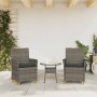 Garden chairs and cushions 2 pcs gray PE rattan and solid wood by , Garden chairs - Ref: Foro24-368718, Price: 198,43 €, Disc...