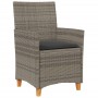 Garden chairs and cushions 2 pcs gray PE rattan and solid wood by , Garden chairs - Ref: Foro24-368718, Price: 198,43 €, Disc...