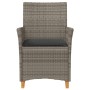 Garden chairs and cushions 2 pcs gray PE rattan and solid wood by , Garden chairs - Ref: Foro24-368718, Price: 198,43 €, Disc...