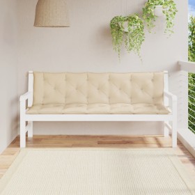 Gartenbankkissen 2 Stück beiges Oxford-Gewebe 180x50x7 cm von , Kissen für Stühle und Sofas - Ref: Foro24-361719, Preis: 42,9...