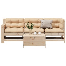 Garden furniture set 4 pieces and cushions solid pine wood by , Garden sets - Ref: Foro24-3250772, Price: 397,86 €, Discount: %