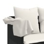 Lounger with hood and black synthetic rattan cushions by , Loungers - Ref: Foro24-368353, Price: 264,99 €, Discount: %