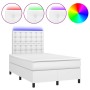 Cama box spring colchón y LED cuero sintético blanco 120x190 cm de , Camas y somieres - Ref: Foro24-3270294, Precio: 440,45 €...