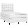 Cama box spring colchón y LED cuero sintético blanco 120x190 cm de , Camas y somieres - Ref: Foro24-3270294, Precio: 440,45 €...