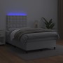 Cama box spring colchón y LED cuero sintético blanco 120x190 cm de , Camas y somieres - Ref: Foro24-3270294, Precio: 440,45 €...