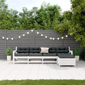 5-piece garden furniture set with solid white pine wood cushions by , Garden sets - Ref: Foro24-3250857, Price: 487,99 €, Dis...