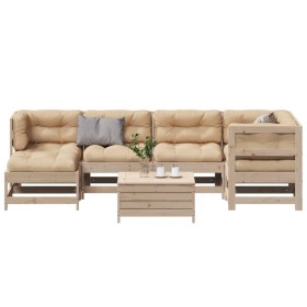 Garden furniture set 7 pieces and cushions solid pine wood by , Garden sets - Ref: Foro24-3250912, Price: 664,99 €, Discount: %