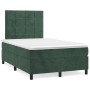 Cama box spring con colchón terciopelo verde oscuro 120x190 cm de , Camas y somieres - Ref: Foro24-3269998, Precio: 404,33 €,...